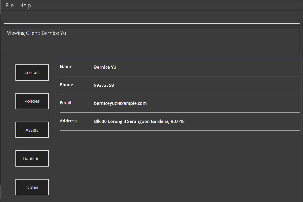 Contacts Tab Screenshot